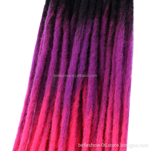 Hot sell Multicolor dreads faux loc cheap long soft crochet dreads locks braids styles hair weave synthetic dreadlocks